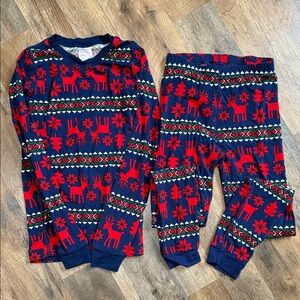 Kids Festive Pajama Set - Red and Blue